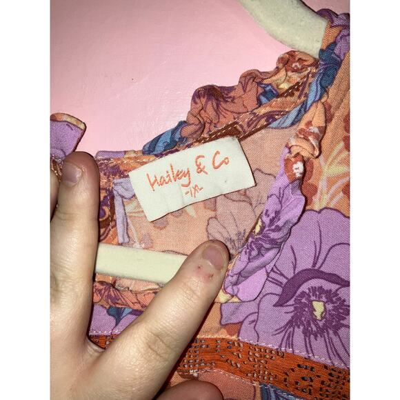 Hailey & Co boho floral blouse size 1X - Picture 2 of 4